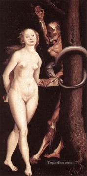 ハンス・バルドゥン Painting - イヴ・ザ・サーペントと死 ルネッサンスの裸婦画家 ハンス・バルドゥン
